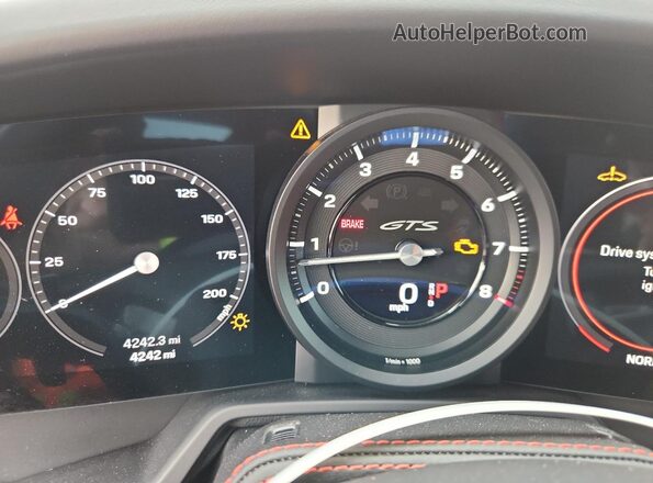 WP0CB2A98NS245012 2022 PORSCHE 911 Silver Instrument cluster view