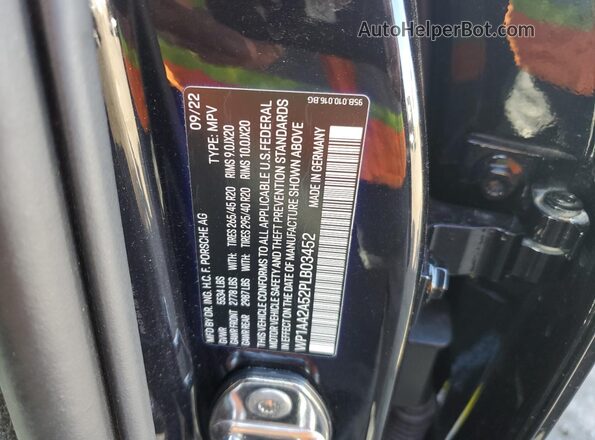 WP1AA2A52PLB03452 2023 PORSCHE MACAN Black Vista de la etiqueta del VIN