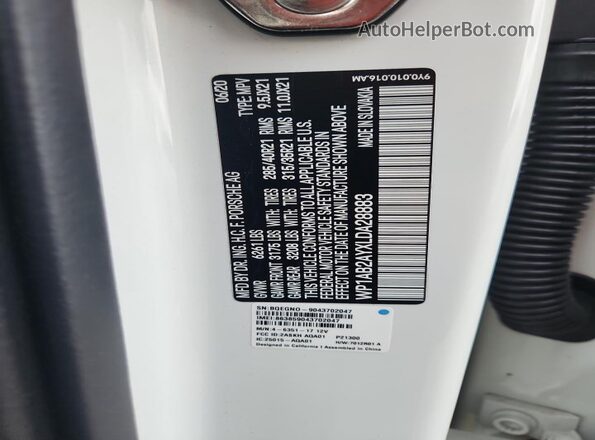 WP1AB2AYXLDA28883 2020 PORSCHE CAYENNE White სალონის 360-გრადუსიანი ხედი
