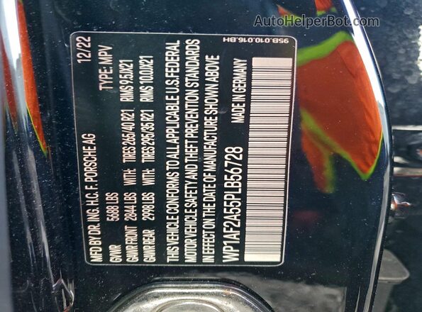 WP1AF2A55PLB56728 2023 PORSCHE MACAN Black Vista de la etiqueta del VIN