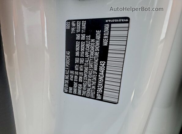 WP1BA2AY6NDA48543 2022 PORSCHE CAYENNE White Панорамний вид салону 360°