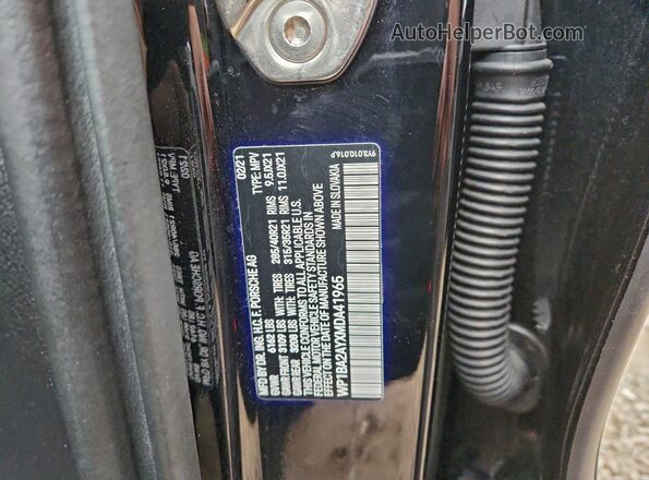 WP1BA2AYXMDA41965 2021 PORSCHE CAYENNE Black Widok komory silnika
