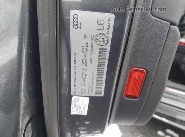 WUAAWCF50PA901819 2023 AUDI RS5 Gray VIN sticker view