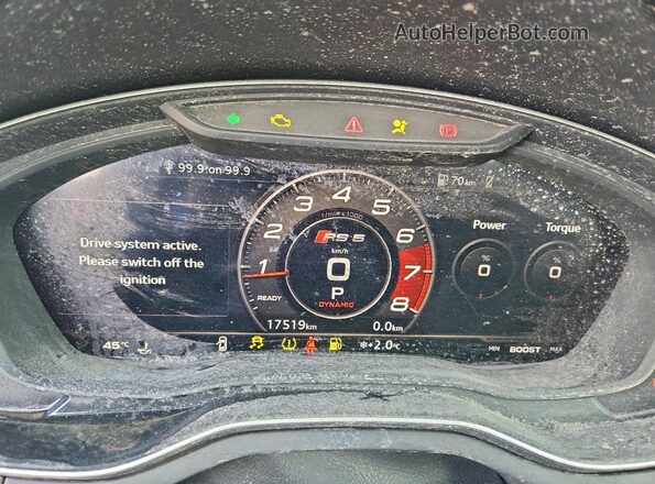WUACWCF57KA900992 2019 AUDI RS5 Black Вид щитка приладів