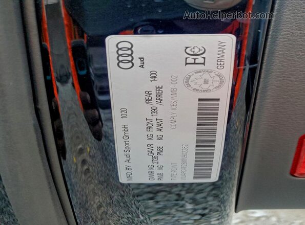 WUAPCAF28MN902282 2021 AUDI RS7 Black Вид наклейки з VIN-кодом