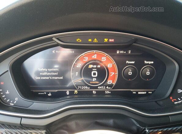 WUAPWAF58JA902660 2018 AUDI RS5 White Vista del cuadro de instrumentos