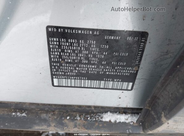 WVGGNPE29NP067953 2022 VOLKSWAGEN ID.4 Silver Vista del compartimento del motor