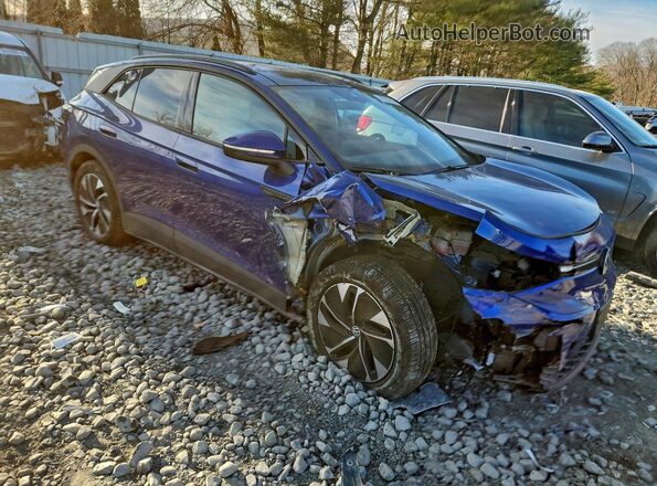 WVGTMPE20MP023839 2021 VOLKSWAGEN ID.4 Синий Передняя правая четверть