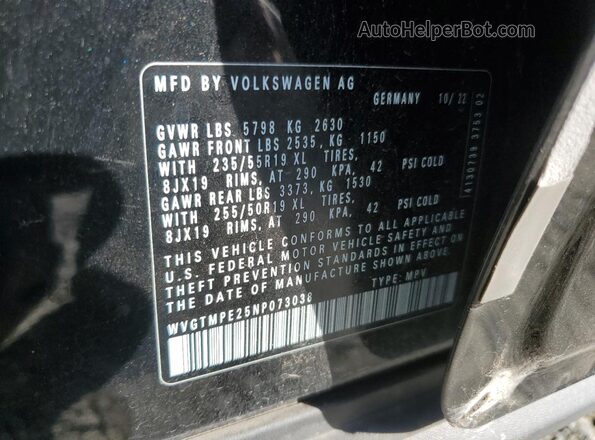 WVGTMPE25NP073038 2022 VOLKSWAGEN ID.4 Black 360 interior view