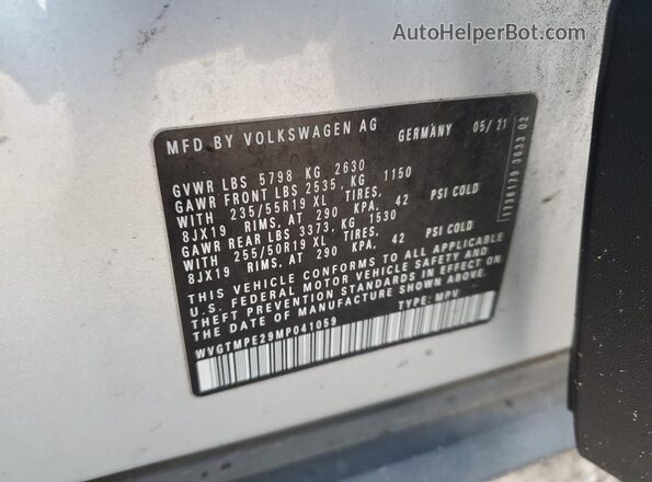WVGTMPE29MP041059 2021 VOLKSWAGEN ID.4 Silver Widok komory silnika