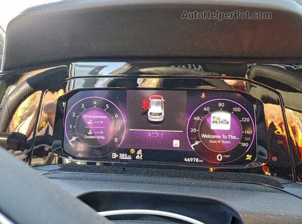 WVW487CD3NW216799 2022 VOLKSWAGEN GTI Black Вид щитка приладів