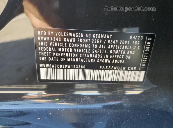 WVW8A7CD2PW193380 2023 VOLKSWAGEN GTI Charcoal Շարժիչի բաժամունքի տեսք