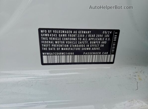WVWGA7CD6RW214990 2024 VOLKSWAGEN GTI White 