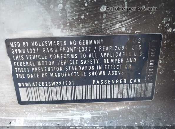 WVWLA7CD2SW231791 2025 VOLKSWAGEN GOLF White Շարժիչի բաժամունքի տեսք