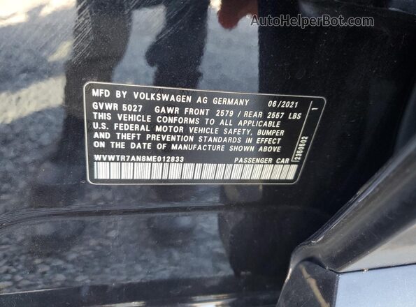 WVWTR7AN8ME012833 2021 VOLKSWAGEN ARTEON Black Շարժիչի բաժամունքի տեսք