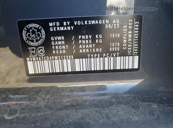 WVWVA7CD4PW212398 2023 VOLKSWAGEN GTI Gray Շարժիչի բաժամունքի տեսք