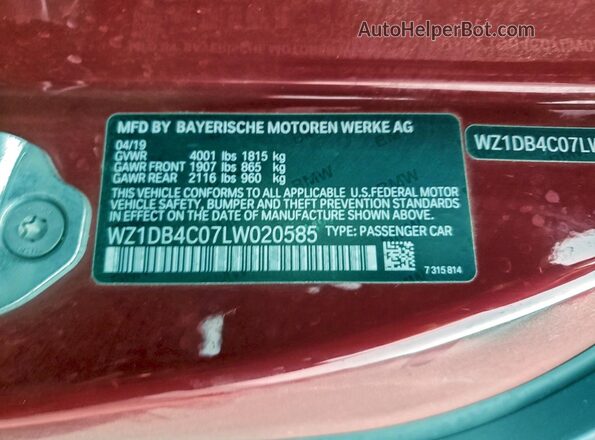 WZ1DB4C07LW020585 2020 TOYOTA SUPRA Red Engine compartment view