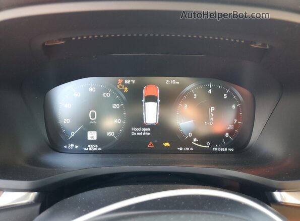 YV1102EL2L2397300 2020 VOLVO V60 Black Вид щитка приладів