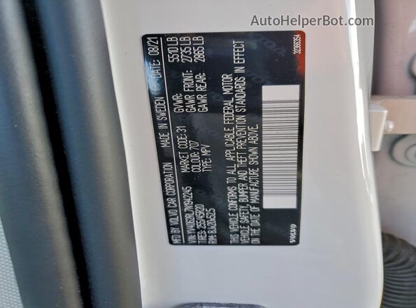 YV4062RL7N1942245 2022 VOLVO XC60 White Widok komory silnika