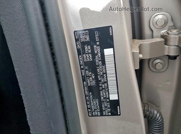 YV4062RX1P1294214 2023 VOLVO XC60 Tan Vista de la etiqueta del VIN