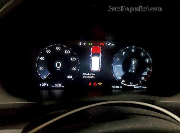 YV4102PK2N1857121 2022 VOLVO XC90 Blue Vista del cuadro de instrumentos