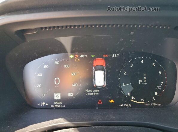 YV4162UM3L2197344 2020 VOLVO XC40 White Вид щитка приладів