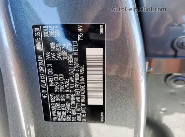 YV4A22PL9L1616270 2020 VOLVO XC90 Silver 