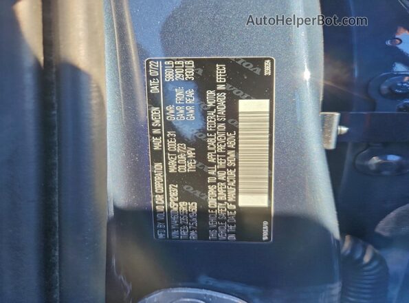 YV4H60DW5P1218372 2023 VOLVO XC60 Blue 360 interior view