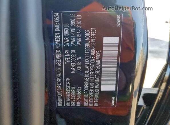 YV4H60RJ0S1039744 2025 VOLVO XC60 Black Widok naklejki z numerem VIN