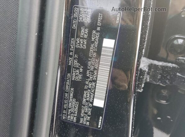 YV4L12RK5N1086236 2022 VOLVO XC60 Black Vista del compartimento del motor