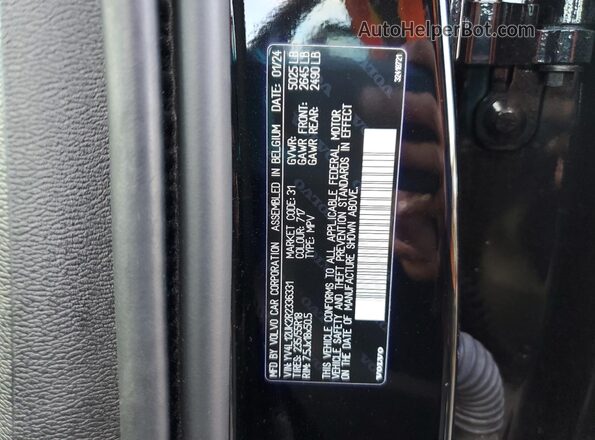 YV4L12UK2R2336331 2024 VOLVO XC40 Black Вид наклейки з VIN-кодом