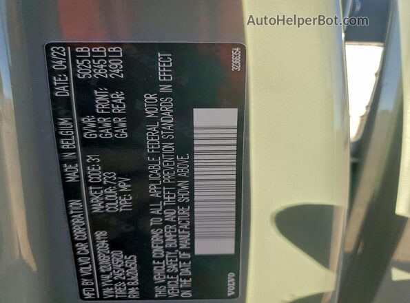 YV4L12UX6P2094118 2023 VOLVO XC40 Green Vista de la etiqueta del VIN