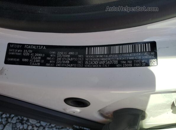 ZACNDFAN1P3A01788 2023 DODGE OTHER White 