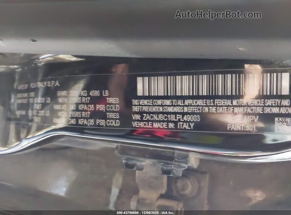 ZACNJBC18LPL49003 2020 JEEP RENEGADE Black Widok komory silnika