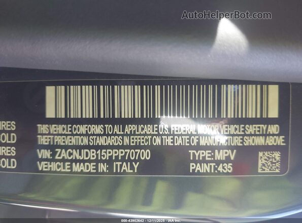 ZACNJDB15PPP70700 2023 JEEP RENEGADE Dark Blue Вид підкапотного простору
