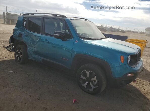 ZACNJDC17NPN65682 2022 JEEP RENEGADE Бирюзовый Передняя правая четверть