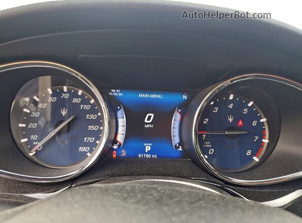 ZAM56RPS6H1230210 2017 MASERATI QUATTROPOR White Vista del cuadro de instrumentos
