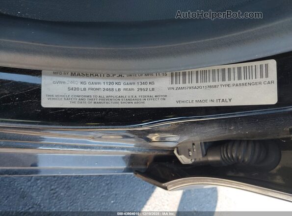 ZAM57XSA2G1178587 2016 MASERATI GHIBLI Black Շարժիչի բաժամունքի տեսք