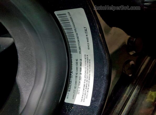 ZAM57YTS3M1362154 2021 MASERATI GHIBLI Black Vista de la etiqueta del VIN