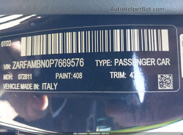 ZARFAMBN0P7669576 2023 ALFA ROMEO GIULIA Black 