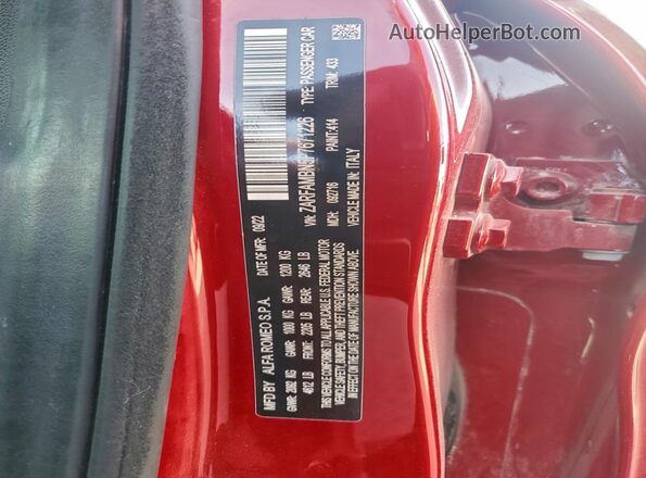 ZARFAMBN5P7671226 2023 ALFA ROMEO GIULIA Red ძრავის განყოფილების ხედი