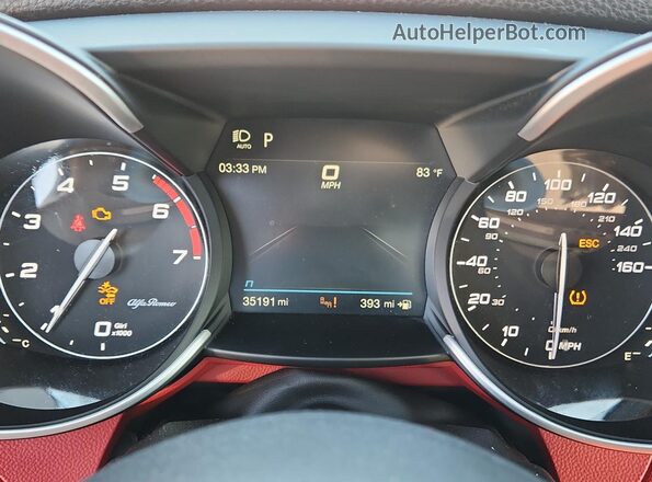 ZARFAMBN6M7644161 2021 ALFA ROMEO GIULIA Gray Widok zestawu wskaźników