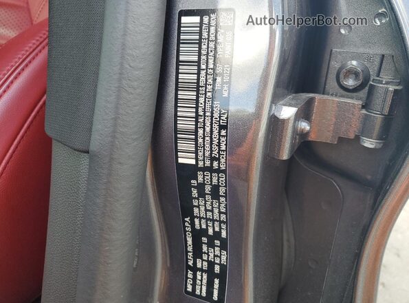 ZASPAKBN5R7D80531 2024 ALFA ROMEO STELVIO Gray Widok naklejki z numerem VIN