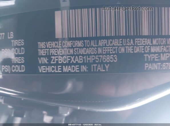 ZFBCFXAB1HP576853 2017 FIAT 500X Black Вид підкапотного простору