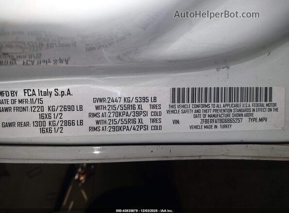ZFBERFAT9G6B65257 2016 RAM PROMASTER CITY White Engine compartment view
