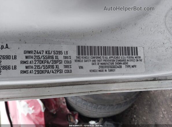 ZFBERFBT6G6C14011 2016 RAM PROMASTER CITY White Vista del compartimento del motor
