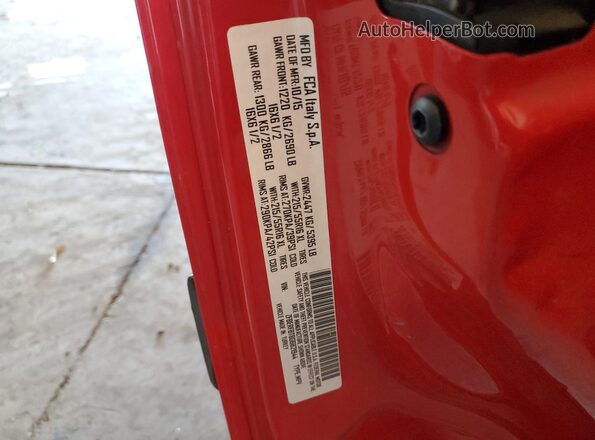 ZFBERFBT8G6B21944 2016 RAM PROMASTER Red Widok naklejki z numerem VIN