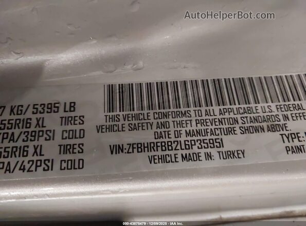 ZFBHRFBB2L6P35951 2020 RAM PROMASTER CITY Silver Vista del compartimento del motor