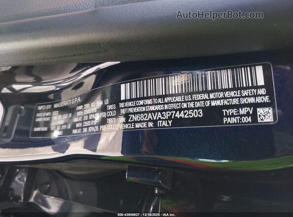 ZN682AVA3P7442503 2023 MASERATI GRECALE Blue Widok komory silnika