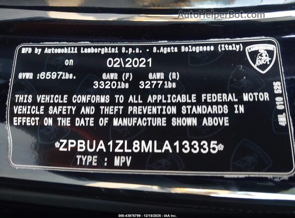 ZPBUA1ZL8MLA13335 2021 LAMBORGHINI URUS Purple Вид підкапотного простору
